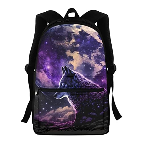 Belidome Kinder-Schulrucksack mit Vordertasche, Büchertasche, Schulterrucksack, Wolf Galaxie, Einheitsgröße Belidome Kinder-Schulrucksack mit Vordertasche, Büchertasche, Schulterrucksack, Wolf Galaxie, Einheitsgröße von Belidome