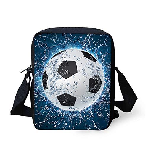 Belidome Kleine Umhängetasche, Kuriertasche, Schultertasche für Kinder, Mädchen, Frauen, Geldbörse, für Schule, Einkaufen, Mehrfarbig - Wasserfußball - Größe: Einheitsgröße von Belidome