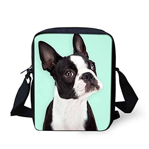 Belidome Kleine Umhängetasche für Damen und Kinder, mit Tiermotiv, Umhängetasche, Boston Terrier, Einheitsgröße von Belidome