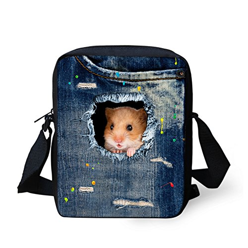 Belidome Damen Kinder Niedliche Tier Messenger Kleine Crossbody Umhängetaschen, Hamster, Einheitsgröße von Belidome