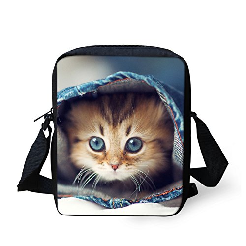 Belidome Damen Kinder Niedliche Tier Messenger Kleine Crossbody Umhängetaschen, katze, Einheitsgröße von Belidome