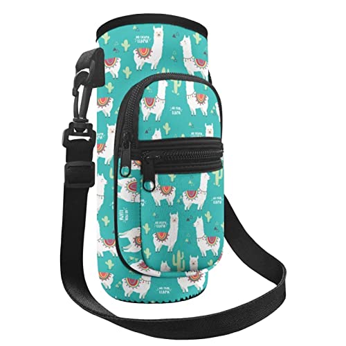 Belidome Lama Kinder-Wasserflaschentasche mit 2 Taschen, Alpaka, große Umhängetasche, für Arbeit, Reisen, Fitnessstudio von Belidome