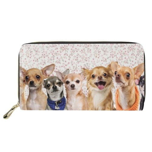 Belidome Leder Geldbörse Damen Mädchen Geldbörse Handtasche Münztasche, Chihuahua, Einheitsgröße von Belidome