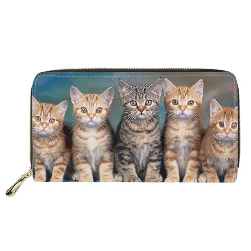 Belidome Leder Geldbörse Damen Mädchen Geldbörse Handtasche Münztasche, Katzen-Kätzchen, Einheitsgröße von Belidome