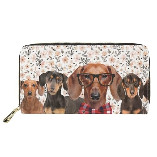 Belidome Leder Geldbörse Damen Mädchen Geldbörse Handtasche Münztasche, hund, Einheitsgröße von Belidome