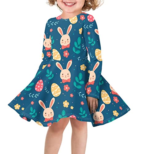 Belidome Mädchen Kleid Langarm Einteiler Party Kostüm A-Linie Kleider 3-16 Jahre Kinder, Haseneier, 7-8 Jahre Belidome Mädchen Kleid Langarm Einteiler Party Kostüm A-Linie Kleider 3-16 Jahre Kinder, Haseneier, 7-8 Jahre von Belidome