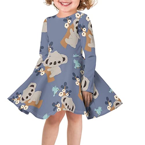 Belidome Mädchen Kleid Winter Langarm Einteiler Party Schule Kostüme, Koala, 5-6 Jahre von Belidome