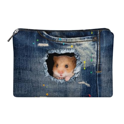 Belidome Make Up Geldbörse Reißverschluss Clutch Bag Handtasche, Cowboy Pocket Hamster, Einheitsgröße von Belidome