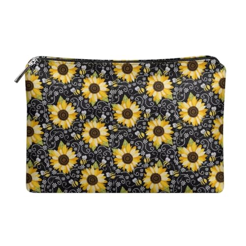 Belidome Make Up Geldbörse Reißverschluss Clutch Bag Handtasche, Sonnenblumenbiene, Einheitsgröße von Belidome