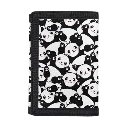 Belidome Moneybag Wallet Trifold Geldbörsen für Damen, Cartoon Panda von Belidome