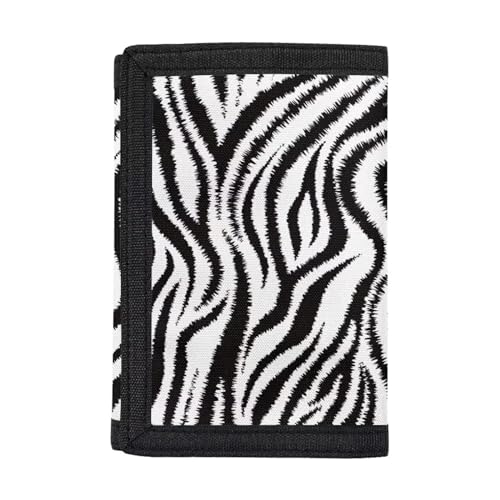 Belidome Moneybag Wallet Trifold Geldbörsen für Damen, Schwarz Weiß Zebra Streifen von Belidome