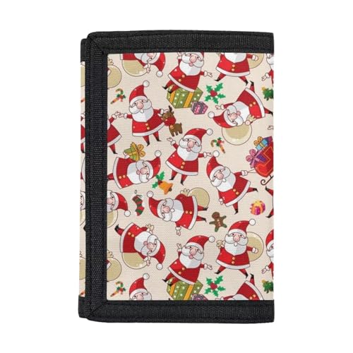 Belidome Moneybag Wallet Trifold Geldbörsen für Damen, Weihnachtsmann von Belidome