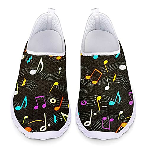 Belidome Musical Note Casual Sneakers Slip On Schuhe Weiche, strapazierfähige Mesh-Trainer für Damen Herren von Belidome