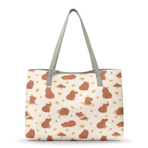 Belidome PU Leder Handtaschen & Umhängetaschen für Frauen, Capybara von Belidome