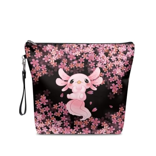 Belidome Reise-Kosmetiktaschen Make-up-Tasche für Frauen, Axolotl Kirschblüte, Einheitsgröße von Belidome