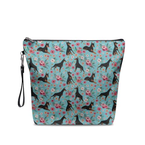 Belidome Reise-Kosmetiktaschen Make-up-Tasche für Frauen, Hund Floral, Einheitsgröße von Belidome