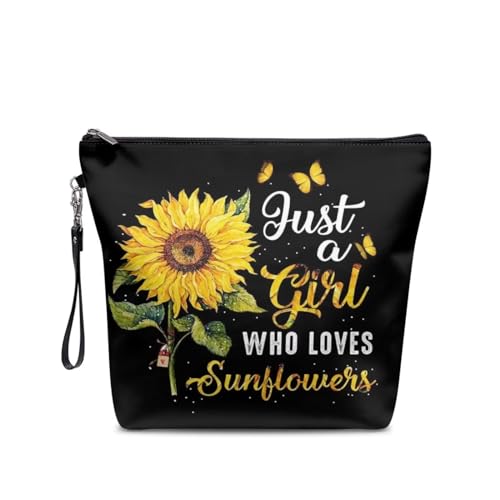 Belidome Reise-Kosmetiktaschen Make-up-Tasche für Frauen, Sonnenblumen-Wort, Einheitsgröße von Belidome