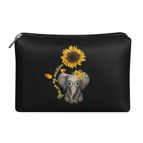 Belidome Reise-Make-up-Tasche, Kosmetik-Organizer für Damen, Elefant Sonnenblume, Einheitsgröße von Belidome