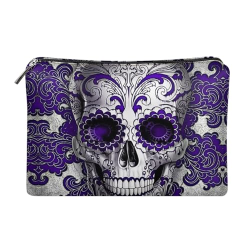 Belidome Reise-Make-up-Tasche, Kosmetik-Organizer für Damen, Totenkopf, Violett, Einheitsgröße von Belidome