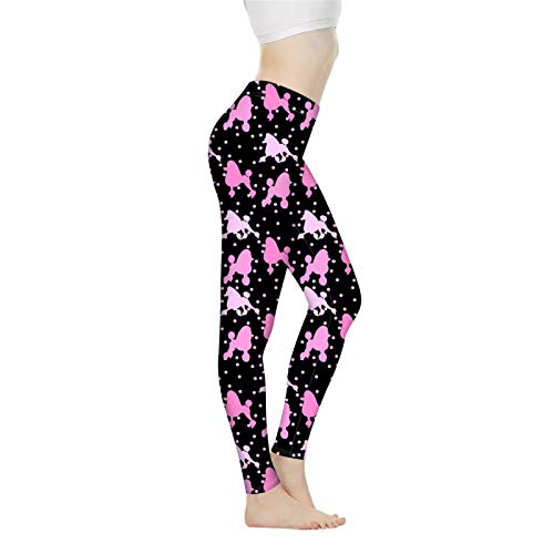 Belidome Stretch-Leggings für Damen, Yogahose für Joggen, Sport, hohe Taille, weich, langlebig, Größe XS-3XL, Pudel, M von Belidome