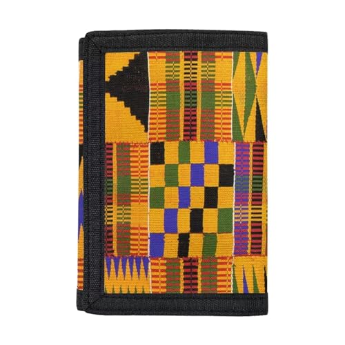 Belidome Trifold Geldbörse für Frauen Geldbörse Clutch Bag, Afrikanischer Kente Stammes von Belidome