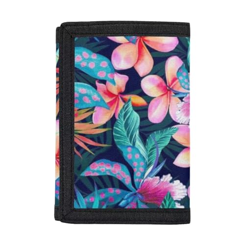 Belidome Trifold Geldbörse für Frauen Geldbörse Clutch Bag, Plumeria Flower Floral von Belidome