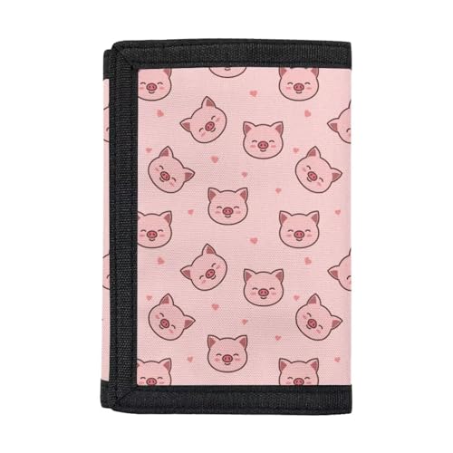 Belidome Trifold Geldbörse für Frauen Geldbörse Clutch Bag, Rosa, Schwein von Belidome