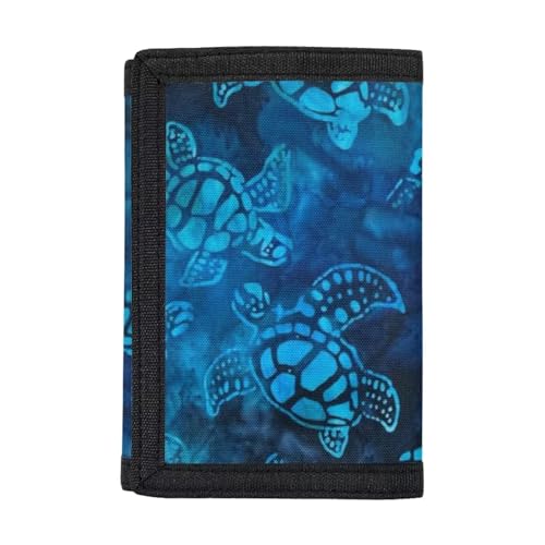 Belidome Trifold Wallet Changes Geldbörse Handtasche für Reisen, Blaue Schildkröte von Belidome