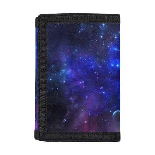 Belidome Trifold Wallet Changes Geldbörse Handtasche für Reisen, Blue Galaxy von Belidome