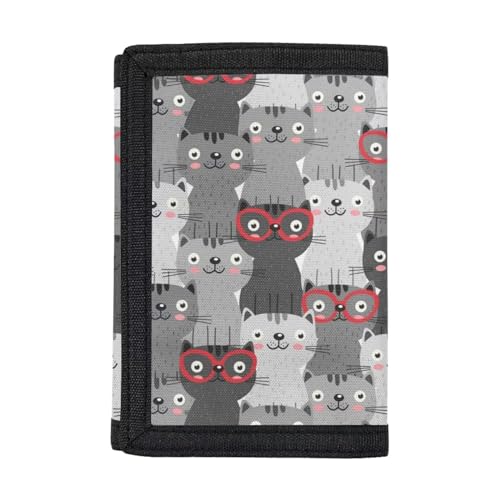 Belidome Trifold Wallet Coin Purse Card Holder Organizer, Cartoon Katze von Belidome