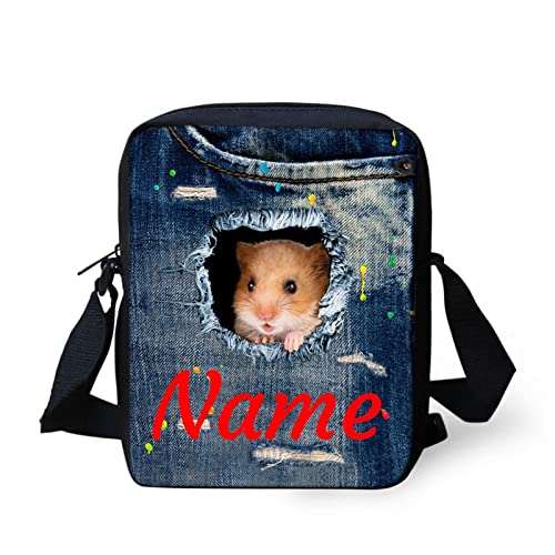 Belidome Kleine Umhängetasche für Damen und Kinder, mit Tiermotiv, Umhängetasche, Hamster mit Namen, Einheitsgröße von Belidome