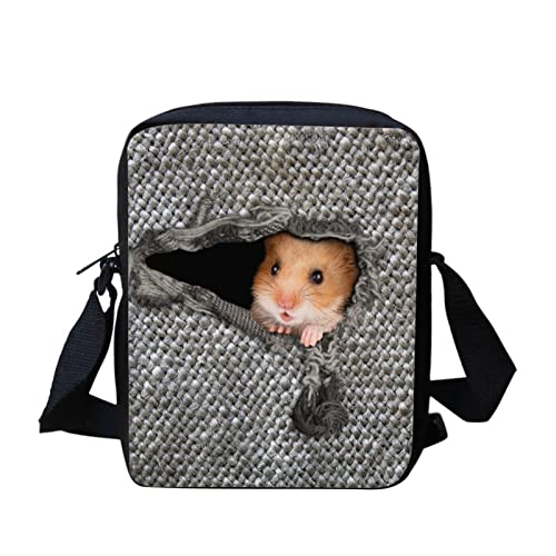 Belidome Damen Kinder Niedliche Tier Messenger Kleine Crossbody Umhängetaschen, Hamster Denim, Einheitsgröße von Belidome