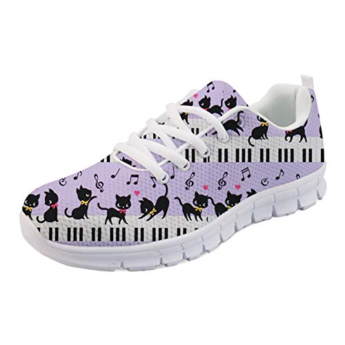 Belidome Cat Piano Keyboard Damen Trainer Atmungsaktiver Komfort Sneaker für Walk Sports Work 38EU von Belidome