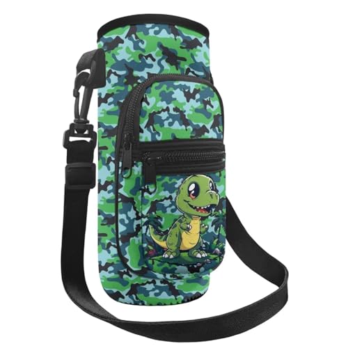 Belidome Wasserflaschenhalter Tasche mit Gurttaschen für Kinder und Jungen, Dinosaurier-Camouflage, Einheitsgröße von Belidome