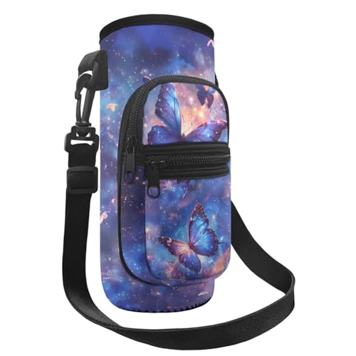 Belidome Wasserflaschenhalter Tasche mit Gurttaschen für Kinder und Jungen, Galaxy Butterfly, Einheitsgröße von Belidome