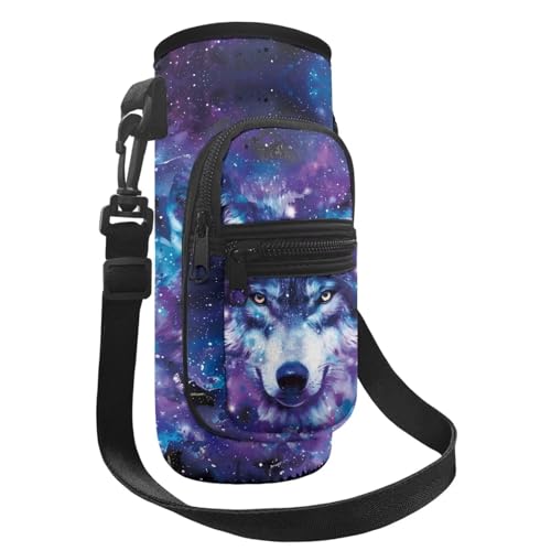 Belidome Wasserflaschenhalter Tasche mit Gurttaschen für Kinder und Jungen, Galaxy Wolf, Einheitsgröße von Belidome