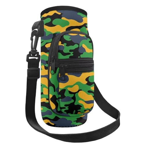 Belidome Wasserflaschenhalter Tasche mit Gurttaschen für Kinder und Jungen, Grün und Gelb, Camouflage, Einheitsgröße von Belidome