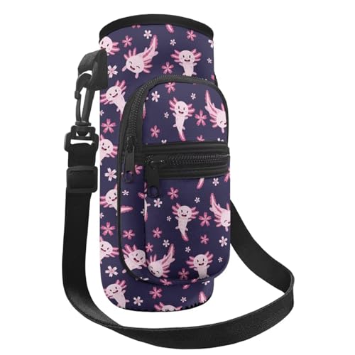 Belidome Wasserflaschenhalter Tasche mit Gurttaschen für Kinder und Jungen, Kirschblüte Axolotl, Einheitsgröße von Belidome