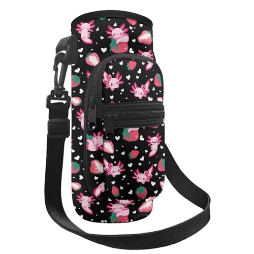 Belidome Wasserflaschenhalter Tasche mit Gurttaschen für Kinder und Jungen, Strawberry Axolotl, Einheitsgröße von Belidome