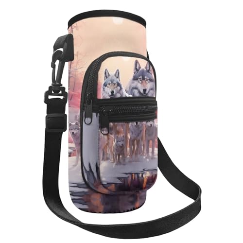 Belidome Wasserflaschenhalter Tasche mit Gurttaschen für Kinder und Jungen, Wolf-Stil, Einheitsgröße von Belidome