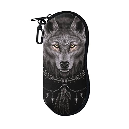 Belidome Weiche Brillenetui, tragbar, strapazierfähig, Sonnenbrillentasche für Damen, Tribal Wolf, One size von Belidome