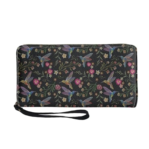 Belidome Wristlet Geldbörse Geldbörse für Frauen Damen Handtasche Leder, Kolibri Floral, Einheitsgröße von Belidome