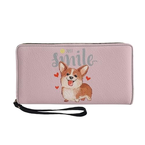 Belidome Wristlet Tasche Frauen Brieftasche Geldbörse Leder Clutch Karte Handtasche, Süße Corgi, Einheitsgröße von Belidome