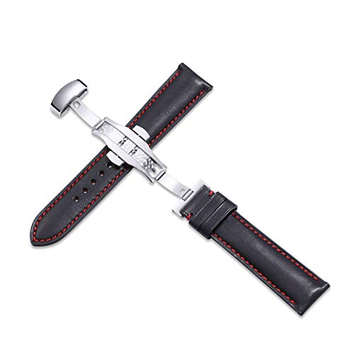 16mm 18mm 19mm 20mm 22mm 24mm Lederband Männer Frauen Armband-Schmetterlings-Faltschließe Uhrenarmband, 19mm 16mm 18mm 19mm 20mm 22mm 24mm Lederband Männer Frauen Armband-Schmetterlings-Faltschließe Uhrenarmband, 19mm von Believewang