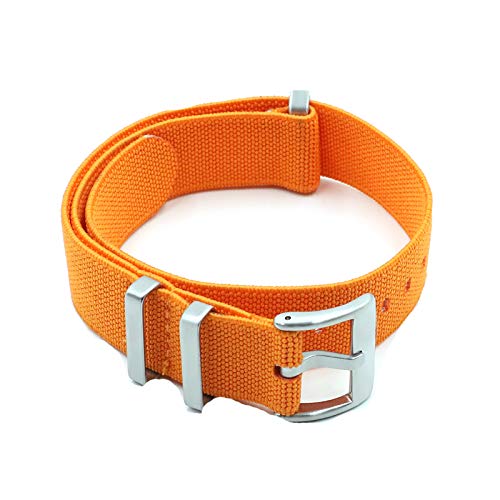 18mm/20mm/22mm Armband NATO elastischen Nylongürtel Armband Armband Military Uhrenarmband, Orange, 20mm von Believewang