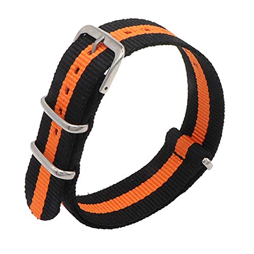 18mm/20mm/22mm Armee Sport NATO Armband Stoff Nylon Armband Schnalle Gürtel Uhrenarmbänder Bunte Regenbogen, 18mm von Believewang