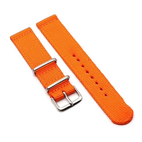 20mm Nylon-Uhrenarmband 22mm Uhrenarmband 18mm NATO Armband Solid Color-Uhr-Gürtel Uhren Zubehör, Orange, 22mm von Believewang