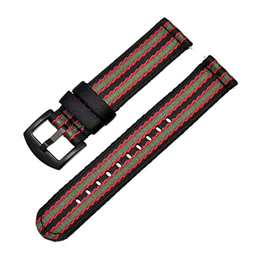 Atmungsaktiv Woven Nylon-Uhrenarmband 18mm/20mm/22mm/24mm Leichte Canvas Uhrenarmbänder Sport, 22mm von Believewang