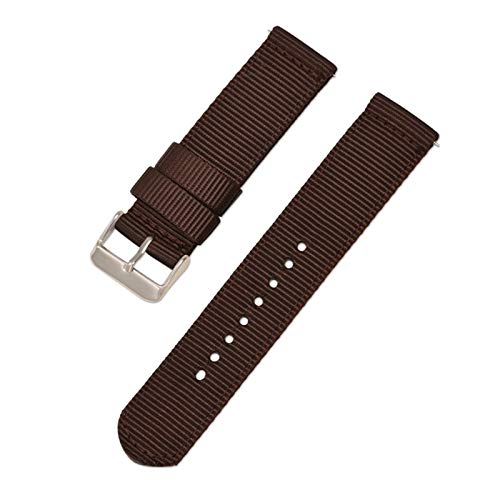 Bunte Nylonband 18mm/20mm/22mm/24mm Quick Release Armband Nylonflechte Uhren Zubehör, Braun, 24mm von Believewang