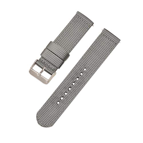 Bunte Nylonband 18mm/20mm/22mm/24mm Quick Release Armband Nylonflechte Uhren Zubehör, Grau, 22mm von Believewang